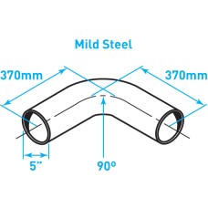 Exhaust Elbow 90º Bend (Short Radius), Mild Steel - 5"